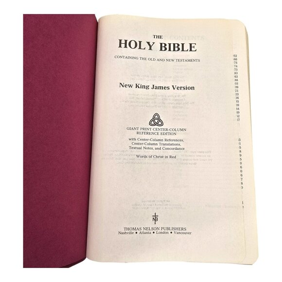 Holy Bible NKJV Giant Print Center-Column Reference Bible Red Faux Leather 1982 - Picture 5 of 16